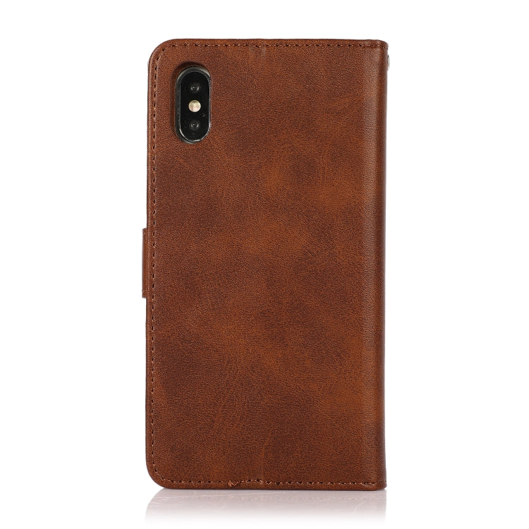 For iPhone XS Max Calf Texture 2 in 1 Detachable Magnetic Back Cover Horizontal Flip Leather Case with Holder & Card Slots & Wallet & Photo Frame(Brown) by buy2fix