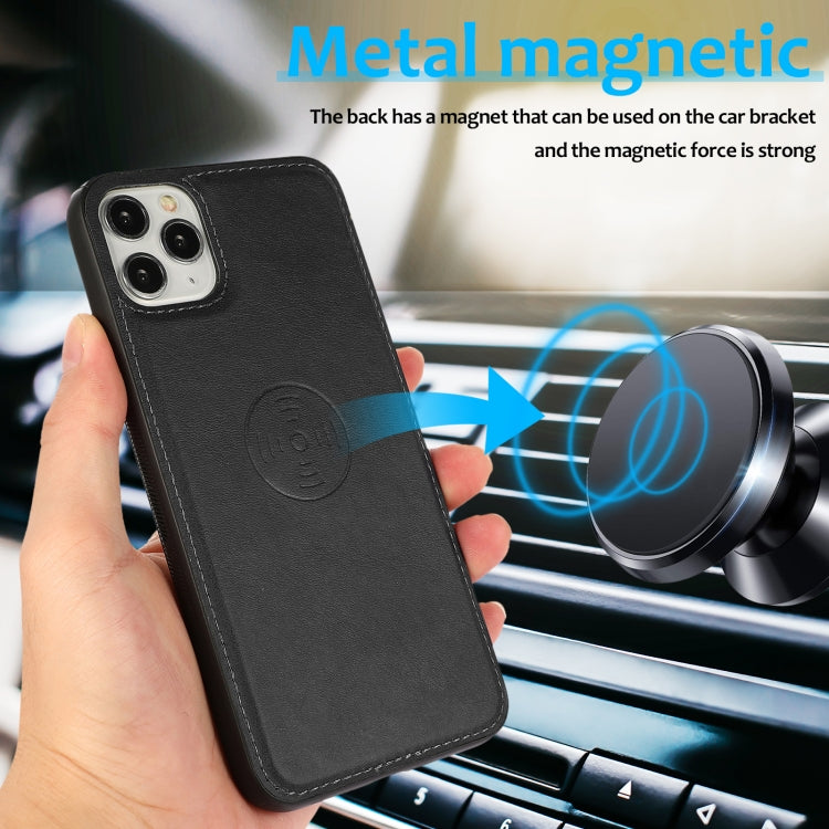 For iPhone 11 Pro Max Calf Texture 2 in 1 Detachable Magnetic Back Cover Horizontal Flip Leather Case with Holder & Card Slots & Wallet & Photo Frame (Black) by buy2fix