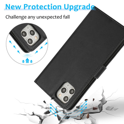 For iPhone 11 Pro Max Calf Texture 2 in 1 Detachable Magnetic Back Cover Horizontal Flip Leather Case with Holder & Card Slots & Wallet & Photo Frame (Black) by buy2fix