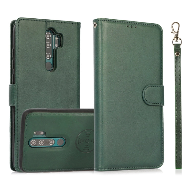 For Xiaomi Redmi Note 8 Pro Calf Texture 2 in 1 Detachable Magnetic Back Cover Horizontal Flip Leather Case with Holder & Card Slots & Wallet & Photo Frame (Green) by buy2fix