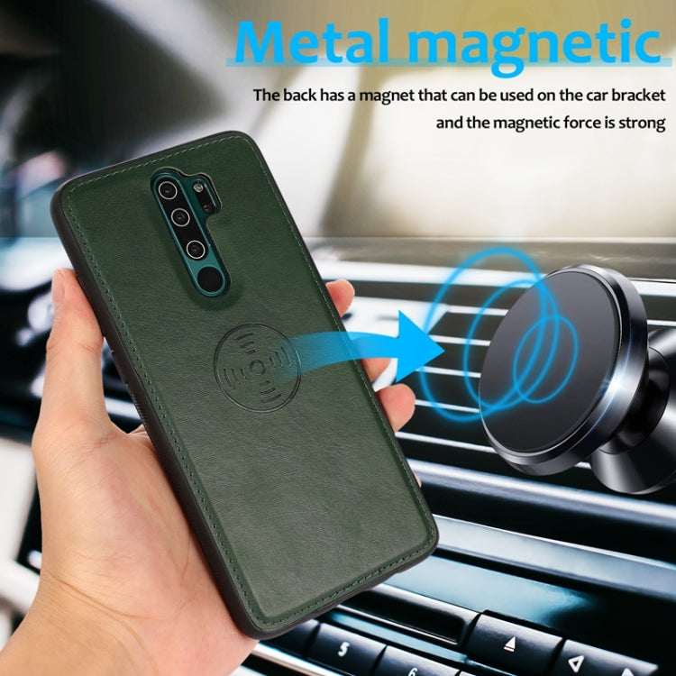 For Xiaomi Redmi Note 8 Pro Calf Texture 2 in 1 Detachable Magnetic Back Cover Horizontal Flip Leather Case with Holder & Card Slots & Wallet & Photo Frame (Green) by buy2fix