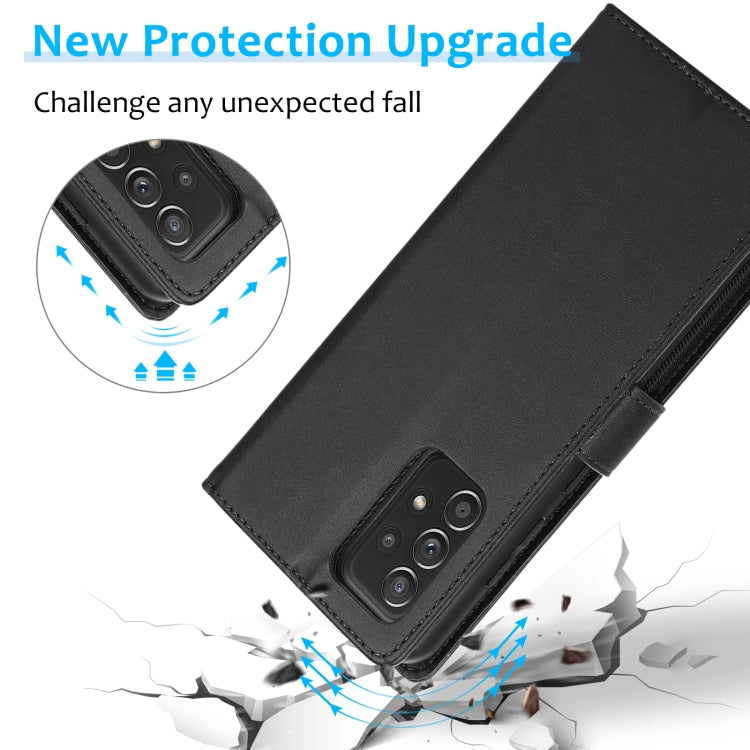 For Samsung Galaxy A52 5G / 4G Calf Texture 2 in 1 Detachable Magnetic Back Cover Horizontal Flip Leather Case with Holder & Card Slots & Wallet & Photo Frame(Black) by buy2fix