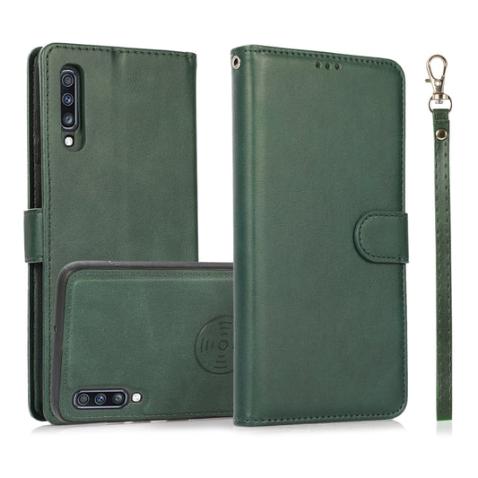 For Samsung Galaxy A70 Calf Texture 2 in 1 Detachable Magnetic Back Cover Horizontal Flip Leather Case with Holder & Card Slots & Wallet & Photo Frame(Green) by buy2fix