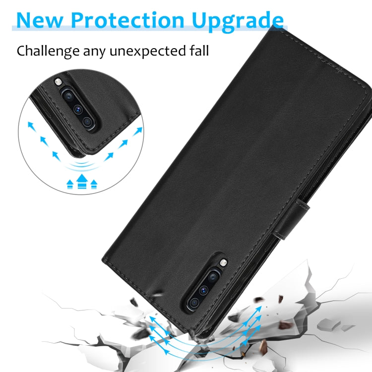 For Samsung Galaxy A70 Calf Texture 2 in 1 Detachable Magnetic Back Cover Horizontal Flip Leather Case with Holder & Card Slots & Wallet & Photo Frame(Black) by buy2fix