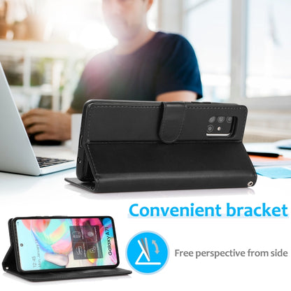 For Samsung Galaxy A71 Calf Texture 2 in 1 Detachable Magnetic Back Cover Horizontal Flip Leather Case with Holder & Card Slots & Wallet & Photo Frame(Black) by buy2fix