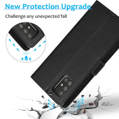 For Samsung Galaxy A71 Calf Texture 2 in 1 Detachable Magnetic Back Cover Horizontal Flip Leather Case with Holder & Card Slots & Wallet & Photo Frame(Black) by buy2fix