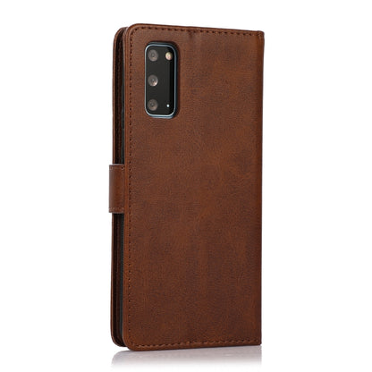 For Samsung Galaxy S20+ Calf Texture 2 in 1 Detachable Magnetic Back Cover Horizontal Flip Leather Case with Holder & Card Slots & Wallet & Photo Frame(Brown) by buy2fix