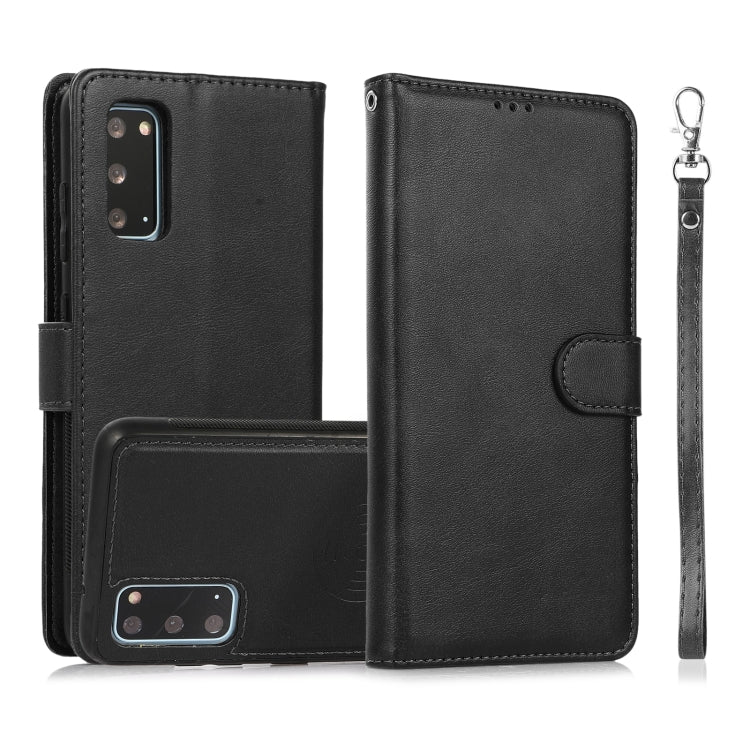 For Samsung Galaxy S20+ Calf Texture 2 in 1 Detachable Magnetic Back Cover Horizontal Flip Leather Case with Holder & Card Slots & Wallet & Photo Frame(Black) by buy2fix