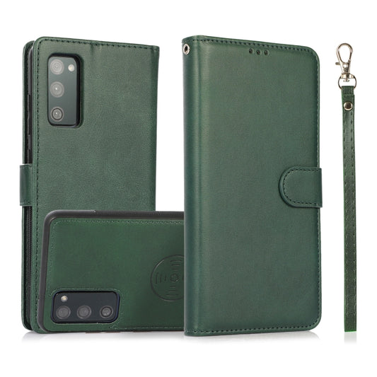 For Samsung Galaxy S20 FE Calf Texture 2 in 1 Detachable Magnetic Back Cover Horizontal Flip Leather Case with Holder & Card Slots & Wallet & Photo Frame(Green) by buy2fix
