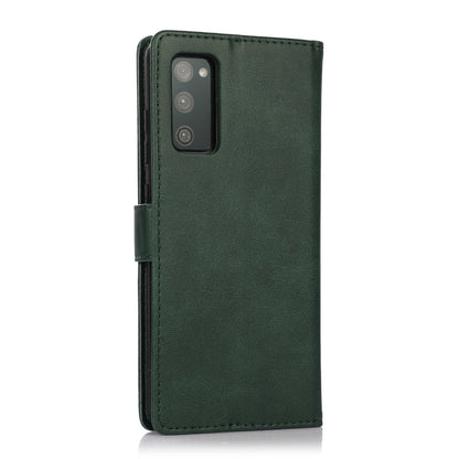 For Samsung Galaxy S20 FE Calf Texture 2 in 1 Detachable Magnetic Back Cover Horizontal Flip Leather Case with Holder & Card Slots & Wallet & Photo Frame(Green) by buy2fix