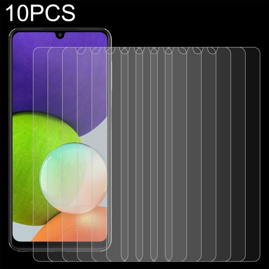 For Samsung Galaxy A22 4G 10 PCS 0.26mm 9H 2.5D Tempered Glass Film