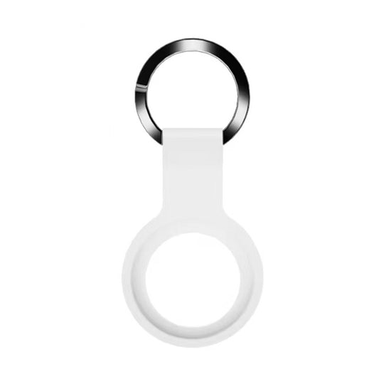 Mutural Liquid Silicone Protective Case with Key Ring for AirTag 2nd Gen / AirTag 1st Gen (White)