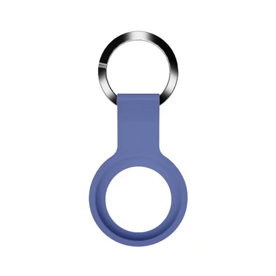 Mutural Liquid Silicone Protective Case with Key Ring for AirTag 2nd Gen / AirTag 1st Gen (Navy Blue)