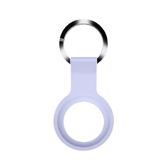 Mutural Liquid Silicone Protective Case with Key Ring for AirTag 2nd Gen / AirTag 1st Gen (Lavender)