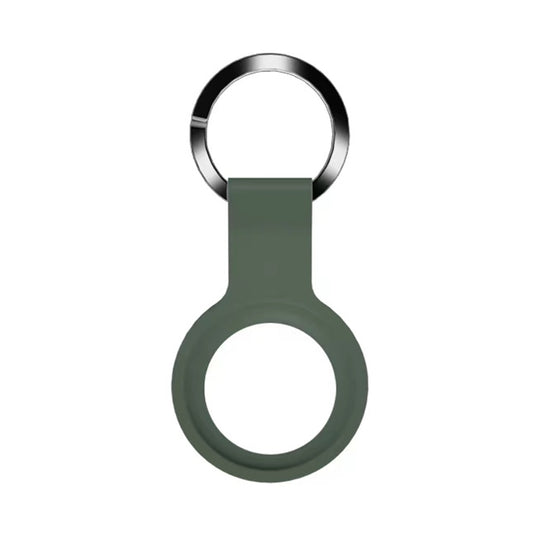 Mutural Liquid Silicone Protective Case with Key Ring for AirTag 2nd Gen / AirTag 1st Gen (Dark Green)