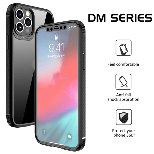 For iPhone 12 / 12 Pro iPAKY MG Series Carbon Fiber Texture Shockproof TPU+ Transparent PC Case(Black) by iPAKY