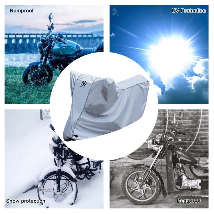 WUPP CS-1410B2 Motorcycle Thickened Oxford Cloth All-inclusive Waterproof Sun-proof Protective Cover, Size:M(Silver) - In Car by WUPP | Online Shopping UK | buy2fix