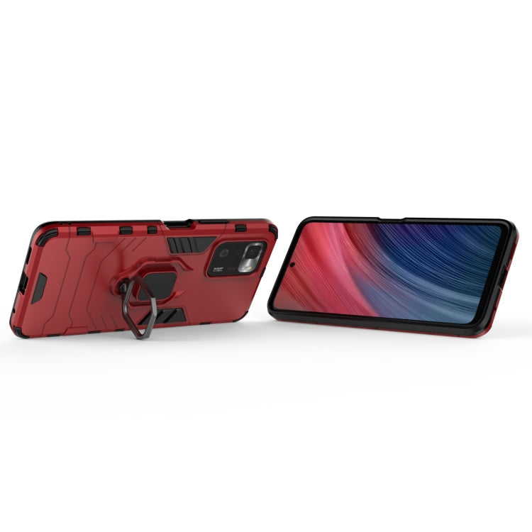 For Xiaomi Redmi Note 10 Pro 5G Shockproof PC + TPU Protective Case with Magnetic Ring Holder(Red) by buy2fix