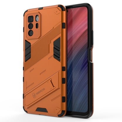For Xiaomi Redmi Note 10 Pro 5G Punk Armor 2 in 1 PC + TPU Shockproof Case with Invisible Holder(Orange) by buy2fix