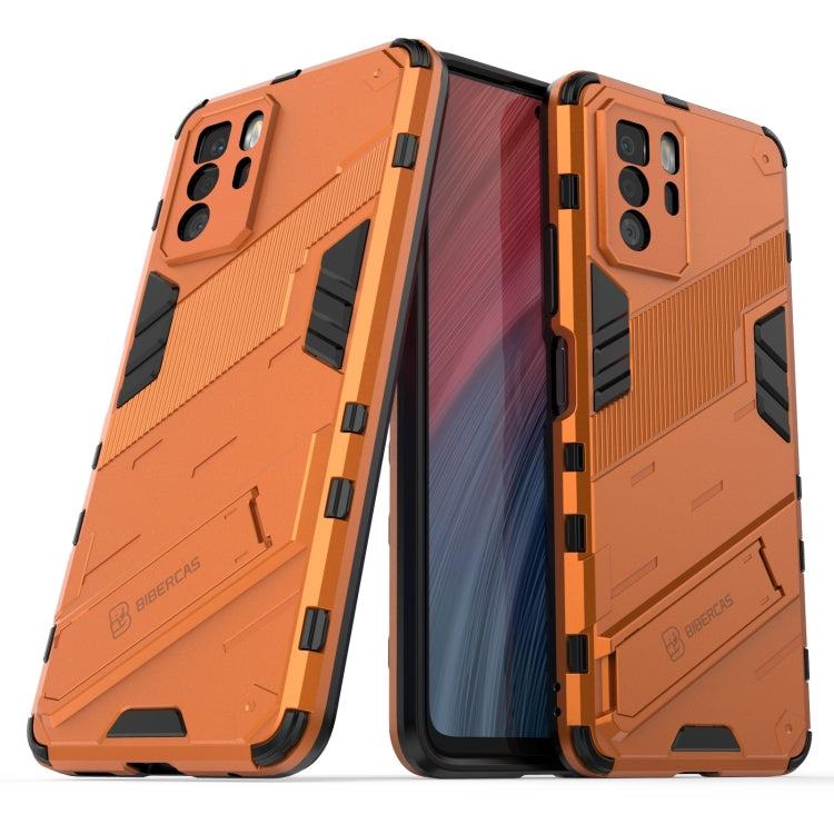 For Xiaomi Redmi Note 10 Pro 5G Punk Armor 2 in 1 PC + TPU Shockproof Case with Invisible Holder(Orange) by buy2fix