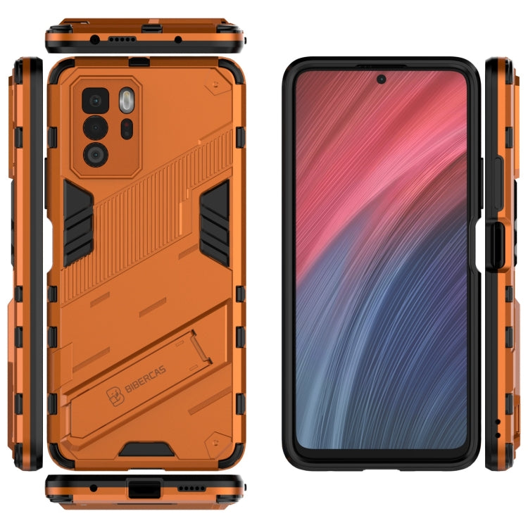 For Xiaomi Redmi Note 10 Pro 5G Punk Armor 2 in 1 PC + TPU Shockproof Case with Invisible Holder(Orange) by buy2fix