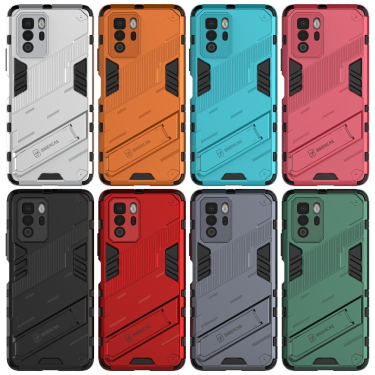 For Xiaomi Redmi Note 10 Pro 5G Punk Armor 2 in 1 PC + TPU Shockproof Case with Invisible Holder(Orange) by buy2fix