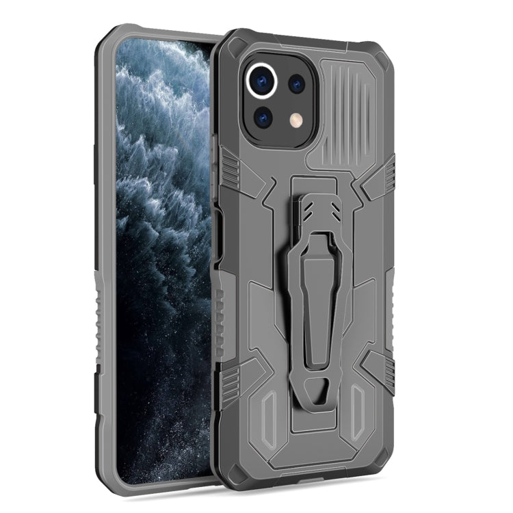 For Xiaomi Mi 11 Lite Armor Warrior Shockproof PC + TPU Protective Case(Grey) by buy2fix