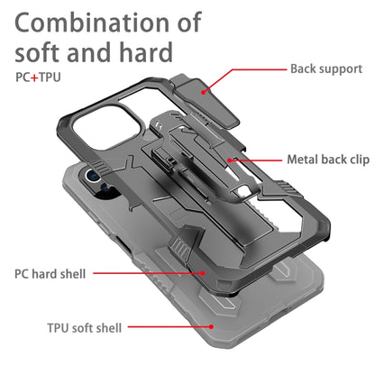 For Xiaomi Mi 11 Lite Armor Warrior Shockproof PC + TPU Protective Case(Grey) by buy2fix
