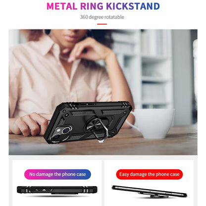 For iPhone 13 mini Shockproof TPU + PC Protective Case with 360 Degree Rotating Holder (Black) by buy2fix