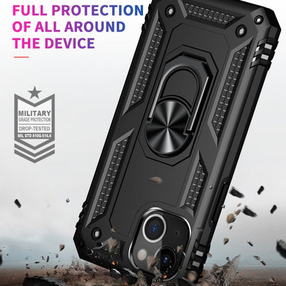 For iPhone 13 mini Shockproof TPU + PC Protective Case with 360 Degree Rotating Holder (Black) by buy2fix