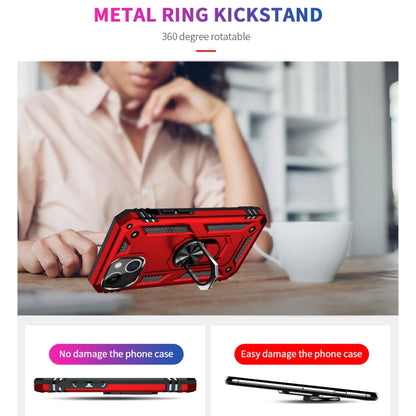 For iPhone 13 mini Shockproof TPU + PC Protective Case with 360 Degree Rotating Holder (Red) by buy2fix