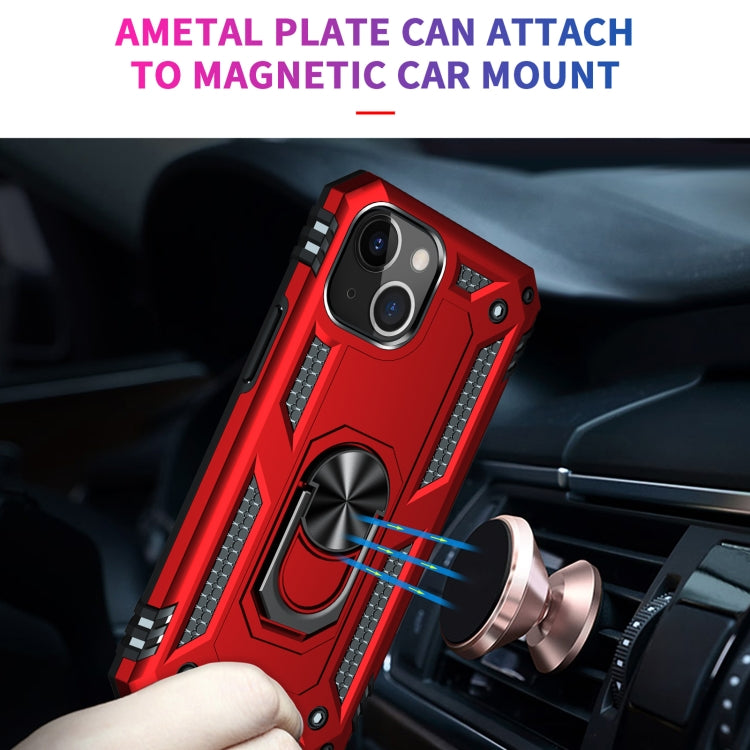 For iPhone 13 mini Shockproof TPU + PC Protective Case with 360 Degree Rotating Holder (Red) by buy2fix