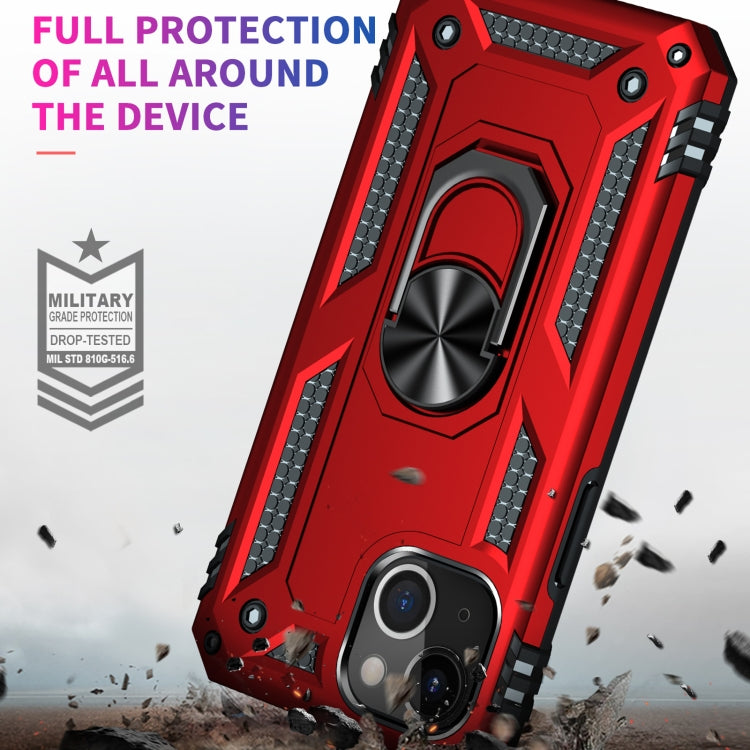 For iPhone 13 mini Shockproof TPU + PC Protective Case with 360 Degree Rotating Holder (Red) by buy2fix