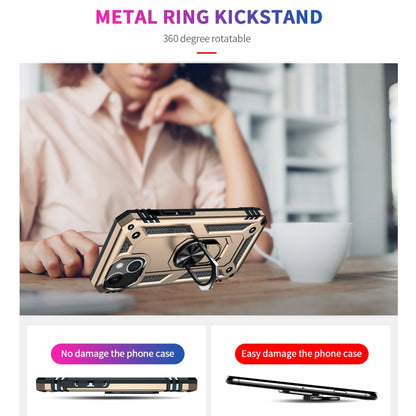 For iPhone 13 mini Shockproof TPU + PC Protective Case with 360 Degree Rotating Holder (Gold) by buy2fix