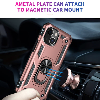 For iPhone 13 mini Shockproof TPU + PC Protective Case with 360 Degree Rotating Holder (Rose Gold) by buy2fix