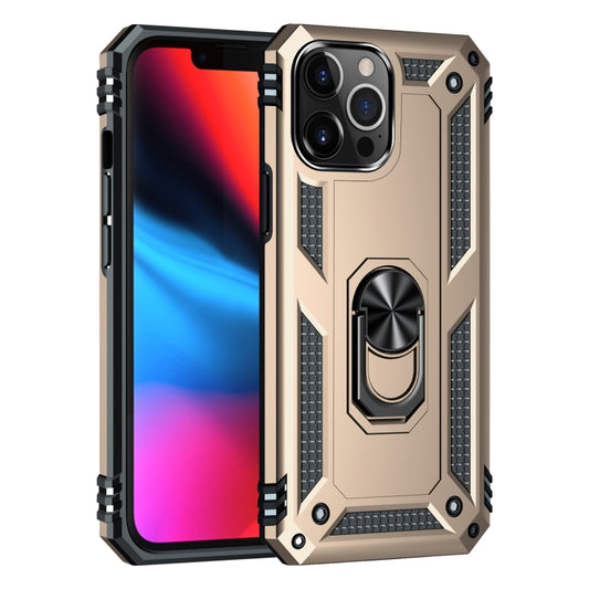 For iPhone 13 Pro Max Shockproof TPU + PC Protective Case with 360 Degree Rotating Holder (Gold) by buy2fix
