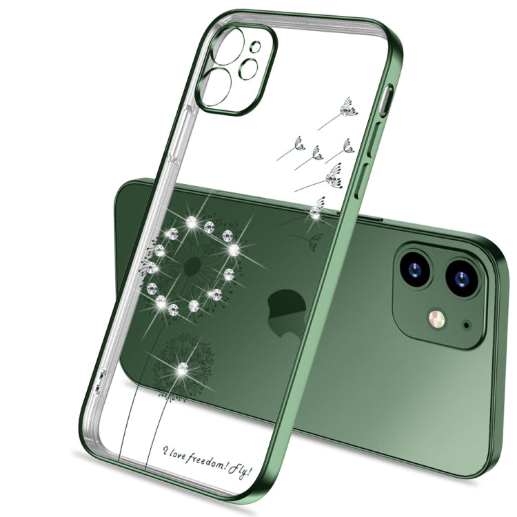 For iPhone 11 Ultra-thin Electroplating Dandelion Pattern Protective Case (Dark Green) by buy2fix