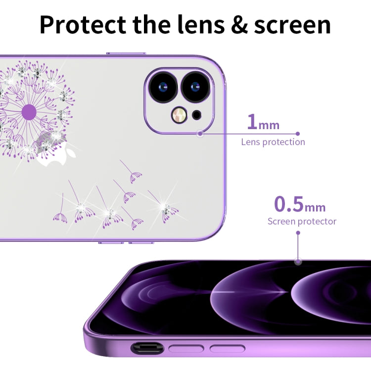 For iPhone 11 Ultra-thin Electroplating Dandelion Pattern Protective Case (Purple) by buy2fix