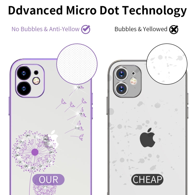 For iPhone 11 Ultra-thin Electroplating Dandelion Pattern Protective Case (Purple) by buy2fix