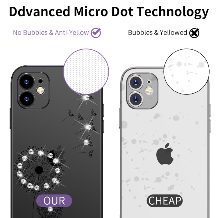 For iPhone 11 Ultra-thin Electroplating Dandelion Pattern Protective Case (Black) by buy2fix
