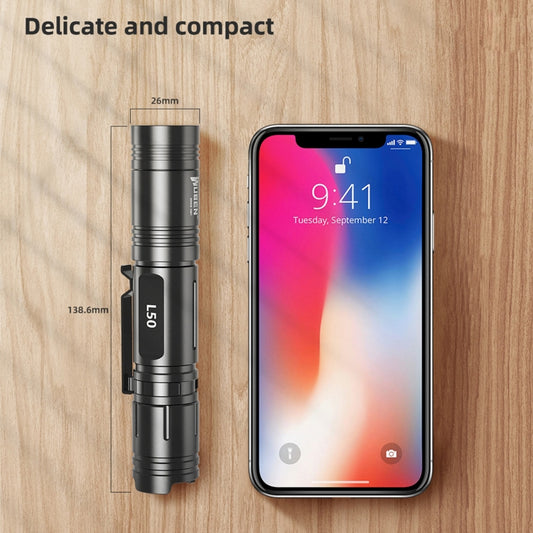 WUBEN L50 Outdoor Portable LED Strong Light USB Rechargeable Aluminum Flashlight by WUBEN