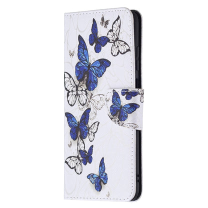 For Samsung Galaxy A03s 164mm Colored Drawing Pattern Horizontal Flip Leather Case with Holder & Card Slots & Wallet(Blue Butterflies) by buy2fix