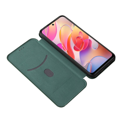 For Xiaomi Poco M3 Pro 5G/4G Carbon Fiber Texture Horizontal Flip TPU + PC + PU Leather Case with Card Slot(Green) by buy2fix