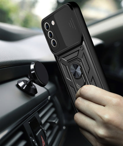 For Samsung Galaxy S21 FE Sliding Camera Cover Design TPU+PC Protective Case(Black) by buy2fix