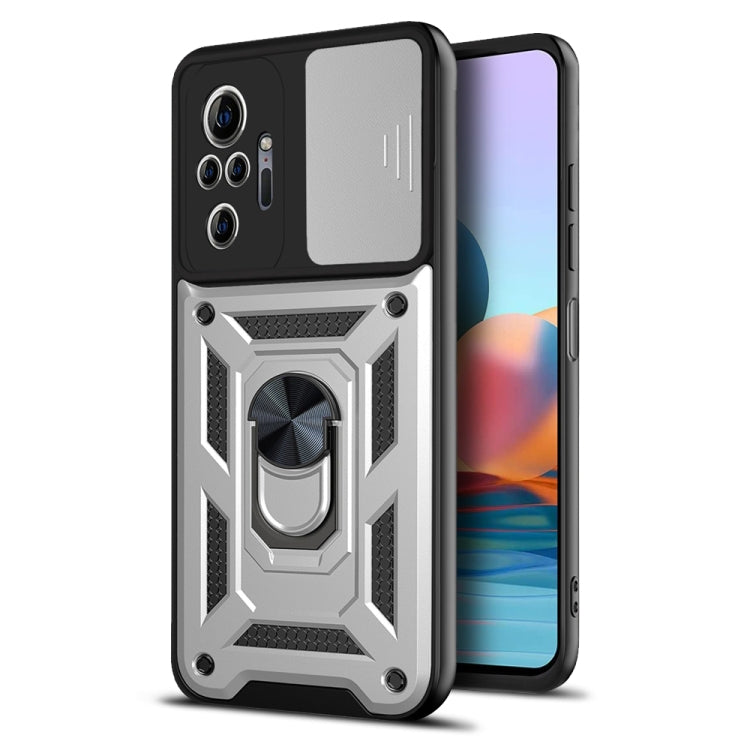 For Xiaomi Redmi Note 10 Pro Sliding Camera Cover Design TPU+PC Protective Case(Silver) by buy2fix