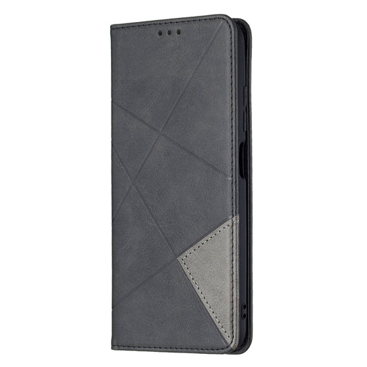 For Xiaomi Poco M3 Pro / Redmi Note 10 5G Rhombus Texture Horizontal Flip Magnetic Leather Case with Holder & Card Slots(Black) by buy2fix