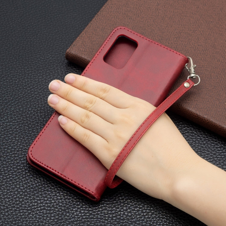 For Samsung Galaxy A03s 164mm Retro Lambskin Texture Pure Color Horizontal Flip PU Leather Case with Holder & Card Slots & Wallet & Lanyard(Red) by buy2fix