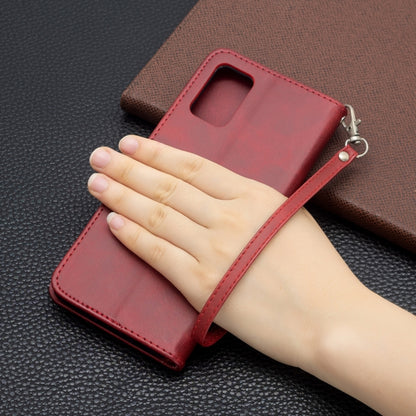 For Samsung Galaxy A03s 164mm Retro Lambskin Texture Pure Color Horizontal Flip PU Leather Case with Holder & Card Slots & Wallet & Lanyard(Red) by buy2fix