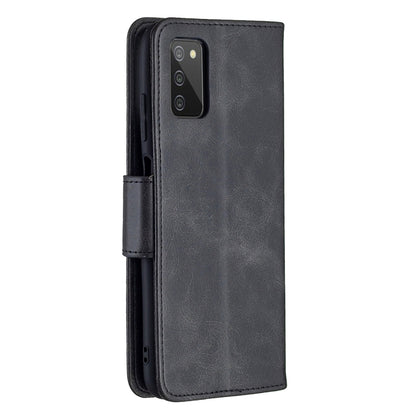 For Samsung Galaxy A03s 164mm Retro Lambskin Texture Pure Color Horizontal Flip PU Leather Case with Holder & Card Slots & Wallet & Lanyard(Black) by buy2fix