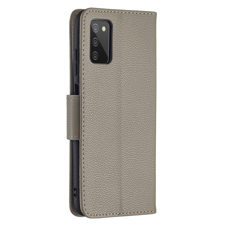 For Samsung Galaxy A03s 164mm Litchi Texture Pure Color Horizontal Flip Leather Case with Holder & Card Slots & Wallet & Lanyard(Grey) by buy2fix